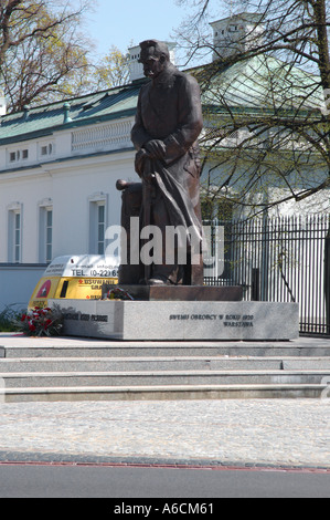 Jozef Pilsudski s sculpture près de Belvédère Banque D'Images