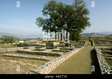 Le Pakistan Punjab occidental site archéologique de Taxila Sirkap ville rue principale Banque D'Images