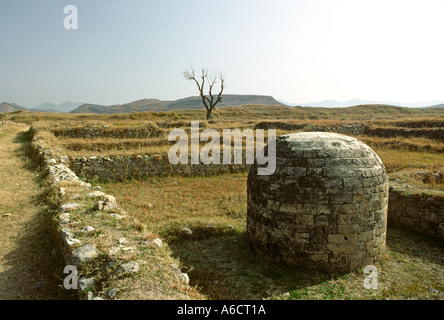 Le Pakistan Punjab occidental site archéologique de Taxila Sirkap stupa bouddhiste de petite ville Banque D'Images