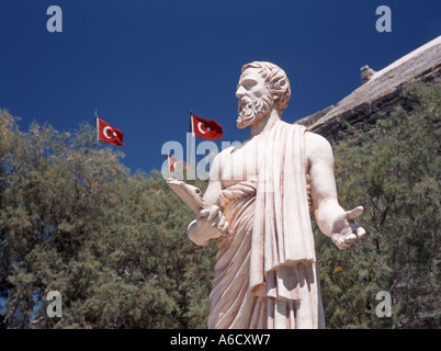 Bodrum, Côte Egée, Turquie. Statue de l'historien grec Herodotus (c485 à 425 av. J.-C.) Banque D'Images