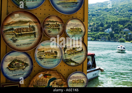 Au bord du lac Lago Maggiore Italie Piemonte Piémont Island Isole Borromee Isola dei Pescatori près de Stresa Banque D'Images