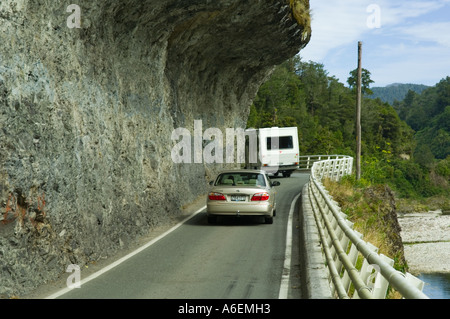 Hawks Crag Buller ile sud Nouvelle Zelande sur la route 6 entre Westport et Murchison Banque D'Images