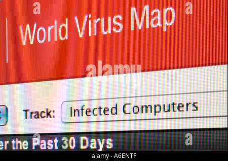 World Virus Map Screenshot Banque D'Images