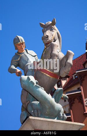 Modèle de soldat à cheval, section allemande d'EPCOT Center, World Showcase, Disney World, Orlando, Floride, USA Banque D'Images