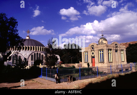 La chapelle des reliques de l'église Sainte Marie de Sion, a déclaré que pour maintenir l'arche de l'Alliance, Axum, Ethiopie Banque D'Images