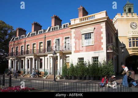La région de Regency Street, section anglaise d'EPCOT Center, World Showcase, Disney World, Orlando, Floride, USA Banque D'Images