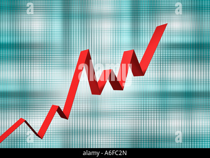 Tableau d'indice du marché boursier Börsenchart Kurve Kurs Banque D'Images