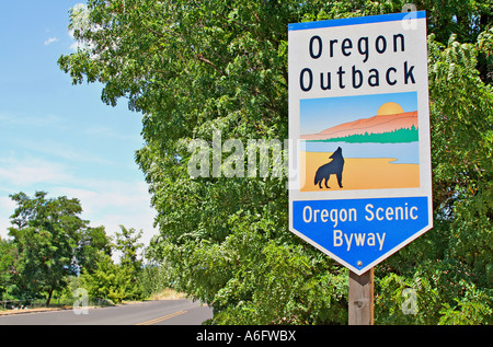 Oregon Scenic Byway signer l'Oregon Lakeview Banque D'Images