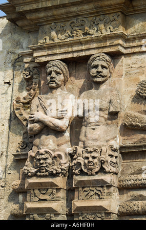 Détail, portes de la ville de Porta Nuova Palerme Sicile Italie Banque D'Images