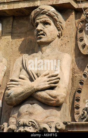 Détail, portes de la ville de Porta Nuova, Palerme, Sicile, Italie Banque D'Images