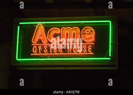 Acme Oyster House New Orleans neon sign Banque D'Images