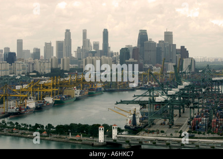 Singapour et les quais Banque D'Images