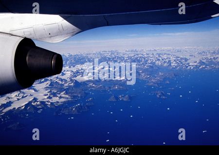 Coastel paysage près de Kulusuk par air Banque D'Images