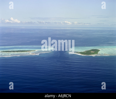 Vue aérienne de l'Atoll de Kaafu, îles, République des Maldives Banque D'Images