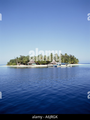 Ihuru Island, Atoll de Kaafu, République des Maldives Banque D'Images