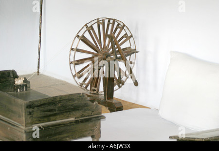 La roue tournante du Mahatma Gandhi à l'Ashram Sabarmati à Ahmedabad, Gujarat, Inde. Banque D'Images