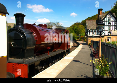 Moteur à vapeur à Carrog Llangollen Jessie Station Berwyn ligne nord du Pays de Galles, Royaume-Uni Banque D'Images