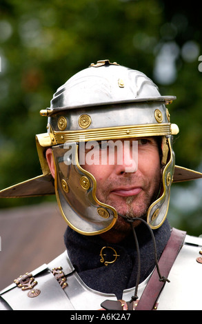 Soldat dans l'Hermine Street Guard reenactment militaire romain group UK Banque D'Images