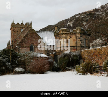 Kirk Duddingston Édimbourg, recouvert de neige manse Road, Edinburgh Ecosse, au bord du loch, 2007 Banque D'Images