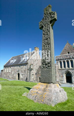 St Martins Cross, l'abbaye d'Iona, Ecosse Banque D'Images