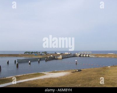 Lac Okeechobee lock et Gate Okeechobee Waterway Port Mayaca S 308 vannes de barrage canal C 44 South Florida Banque D'Images