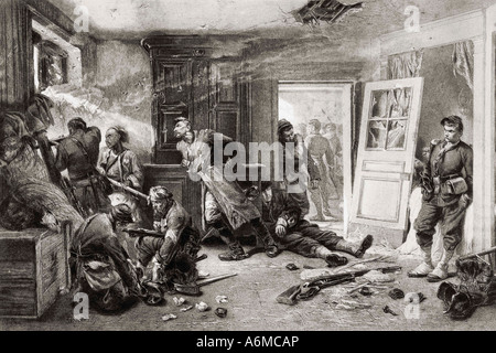 Les dernières cartouches à Balan près de Sedan, 1870. Incident dans la guerre de Prusse de 1870 à 1871 Banque D'Images