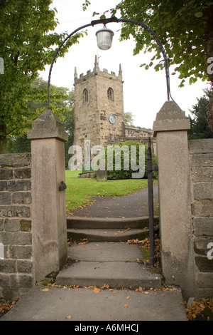 L'église paroissiale de St Lawrence, Eyam, Derbyshire, Angleterre Banque D'Images