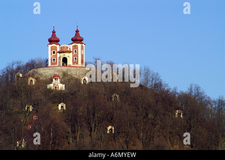 Église Kalvaria, hill avec calvaire à Banska Stiavnica, Slovaquie Banque D'Images