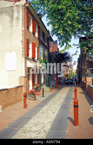 Elfreths Alley, le quartier historique, Philadelphie, Pennsylvanie Banque D'Images