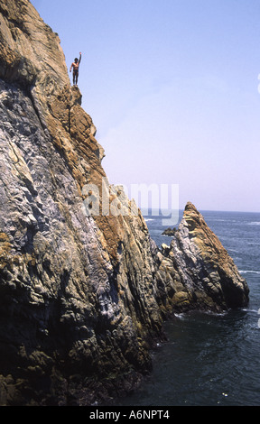 La Quebrada Cliff Diver Acapulco Mexique Banque D'Images