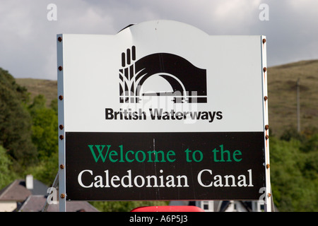 Caledonian Canal sign Banque D'Images