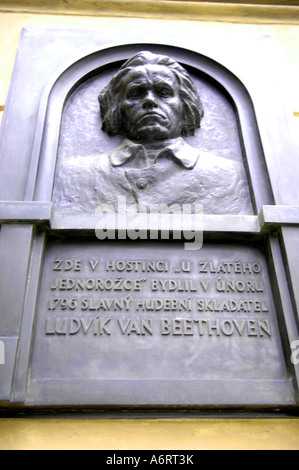 Ludvig van Beethoven musique classique compositeur de musique Prague République tchèque tourisme voyage couleur couleur vertical du vrai praha ea Banque D'Images