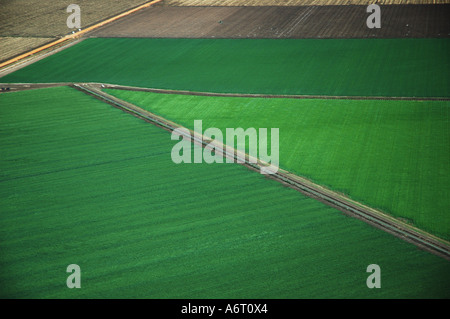 Vue aérienne de champs d'irrigation Central Queensland Australie Emerald Banque D'Images