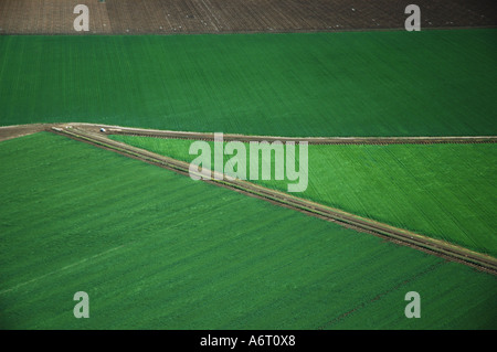 Vue aérienne de champs d'irrigation Central Queensland Australie Emerald Banque D'Images