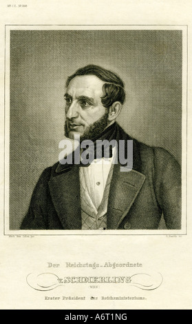 Schmerling, Anton Ritter von, 23.8.1805 - 23.5.1893, homme politique autrichien, portrait, gravure, par C.Barth, Meyers Konversationsl Banque D'Images