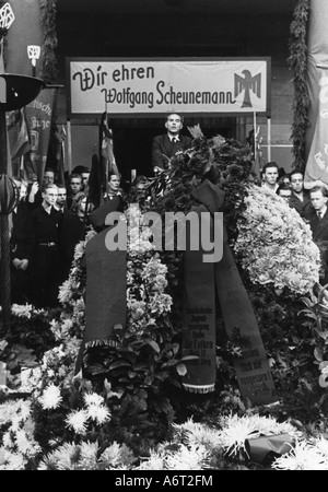 Événements, après la guerre, politique, obsèques du chef de jeunesse socialiste Wolfgang Scheunemann, Johannis cemectary, Plötzensee, Berlin, 16.9.1948, Banque D'Images