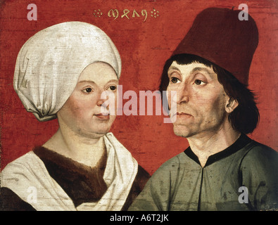 Beaux-arts, de la renaissance, peinture, couple de la classe moyenne, artiste inconnu, la caséine colores sur bois, Uim 1479 Bavière, Musée National Banque D'Images