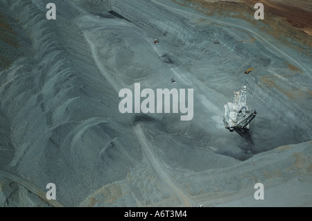 Vue aérienne de la ligne à glisser mine de charbon Central Queensland Australie Banque D'Images