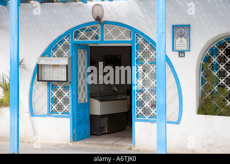 Restaurant touristique tunisien à Houmt Souk Djerba Tunisie Banque D'Images