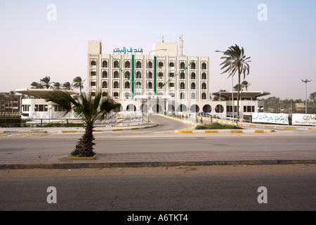 L'hôtel Zliten est l'hôtel utilisé par la plupart des groupes de touristes occidentaux comme une escale près de Leptis Magna Banque D'Images