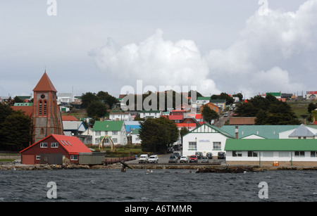 Vue sur Stanley, harmonisaient des îles Falkland, de Stanley Harbour Banque D'Images