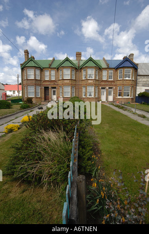 Villas du Jubilé à Stanley, les bâtiments les plus anciens sur les îles Falkland Banque D'Images