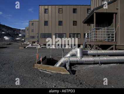 L'Antarctique, l'île de Ross, de la station McMurdo, dortoirs Banque D'Images