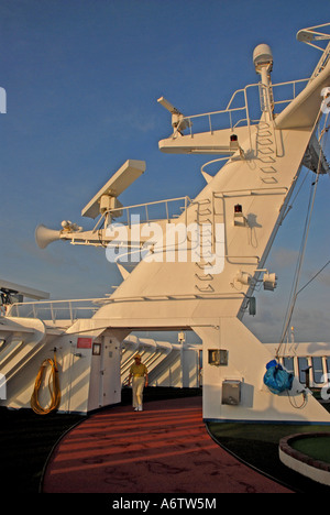 Sentier d'exercice des navires de croisière pont supérieur Banque D'Images