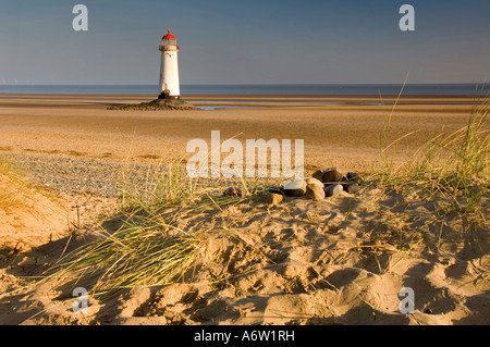 Phare de Talacre, Point d'Ayr, Flintshire, au nord du Pays de Galles, Royaume-Uni Banque D'Images