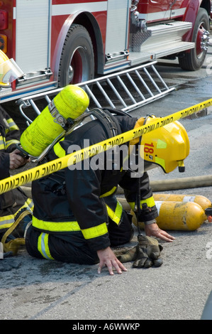 Les pompiers de sauvetage dans le Québec, le Canada Banque D'Images