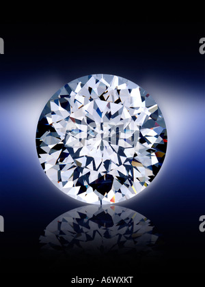 Close up d'un diamant taille brillant Banque D'Images