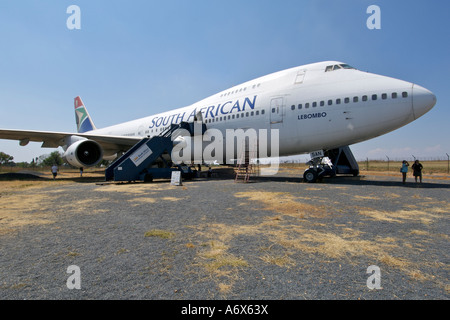 Lebombo', 'le premier Boeing 747 livré à South African Airways mais maintenant à la retraite et debout à l'aéroport de Rand à Johannesburg. Banque D'Images