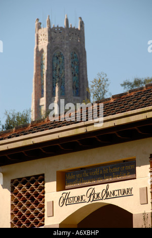 Edouard R Historique Sanctuaire et jardins clocher Bok Estate Lake Wales en Floride FL Banque D'Images