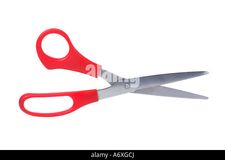 Ciseaux découper sur fond blanc Banque D'Images